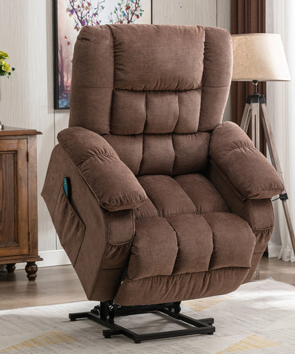 JONPONY Power Lift Recliner Chair Recliners for Elderly with Heat and Massage Recliner Chair for Living Room with Infinite Position and Side Pocket,USB Charge Port,Brown
