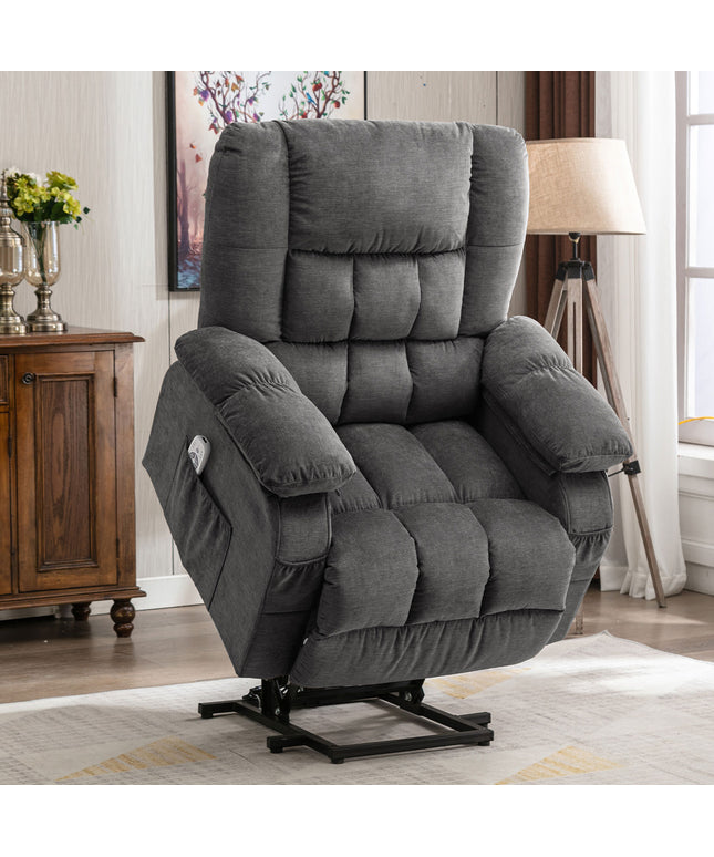 JONPONY Power Lift Recliner Chair Recliners for Elderly with Heat and Massage Recliner Chair for Living Room with Infinite Position and Side Pocket,USB Charge Port,Brown