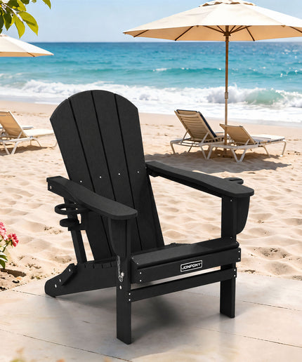 JONPONY Folding Adirondack Chair – Outdoor Patio & Backyard Seating