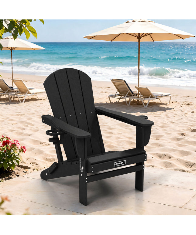JONPONY Folding Adirondack Chair – Outdoor Patio & Backyard Seating