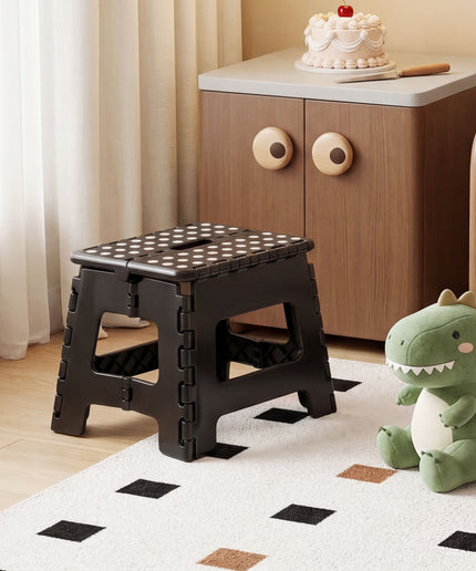 JONPONY Folding Step Stool - 9"Lightweight Step Stool is Sturdy Enough to Support and Safe Enough. Opens Easy with One Flip. Great for Kitchen, Bathroom, Bedroom