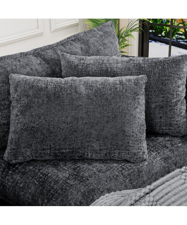 JONPONY 111" Modular Cloud Couch, L Shaped Sectional Sofa with Movable Ottoman,3 Oversized Seats Sleeper Couches for Living Room, Apartment