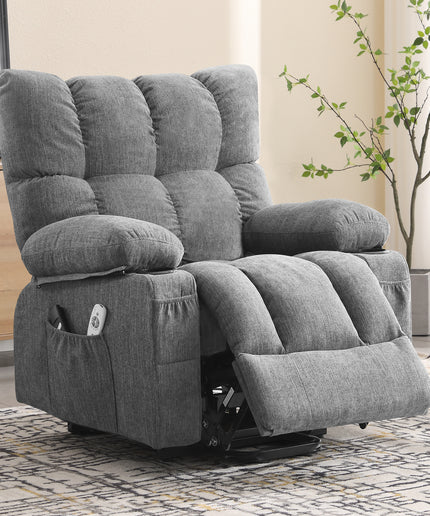 JONPONY Power Lift Recliner Chair Recliners for Elderly with Heat and Massage Recliner Chair for Living Room with Infinite Position and Side Pocket,USB Charge Port,Grey