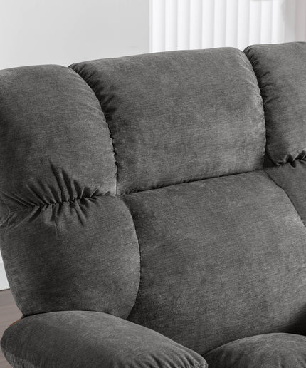 JONPONY Manual Recliner Chair with Heat Therapy and Massage Function, Heavy Duty Reclining Mechanism Massage Chair, Elderly Single Rocker Sofa with Cup Holders for Bedroom Home Theater,Grey