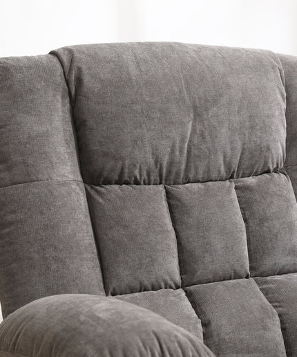 JONPONY Recliner Chair, Swivel Rocker Recliner Chair for Adults, Upholstered Manual Recliner with Side Pockets,Massage Swivel Rocker Recliner Chair for Living Room, Grey