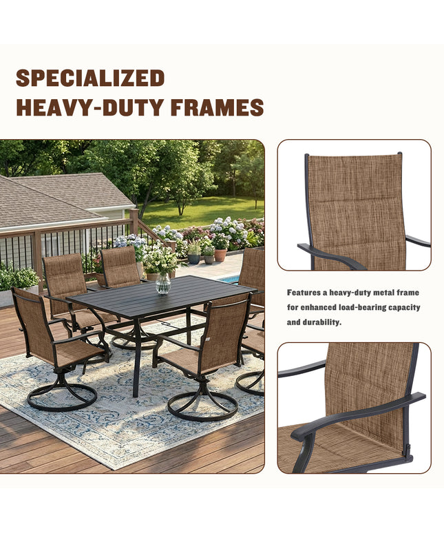 JONPONY Patio Swivel Dining Chairs Set of 2, Outdoor Dining Chairs 360°Swiwel with Steel Frame & Textilene Fabric, High Back Patio Dining Chairs