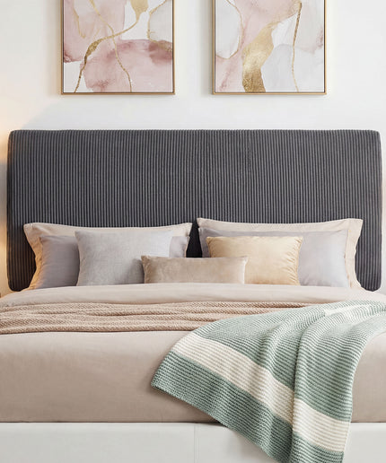 JONPONY Simple Upholstered Headboard for Queen Size Bed, Height Adjustable and Ergonomic Headboard,Easy Assemble, Sturdy and Durable,Grey