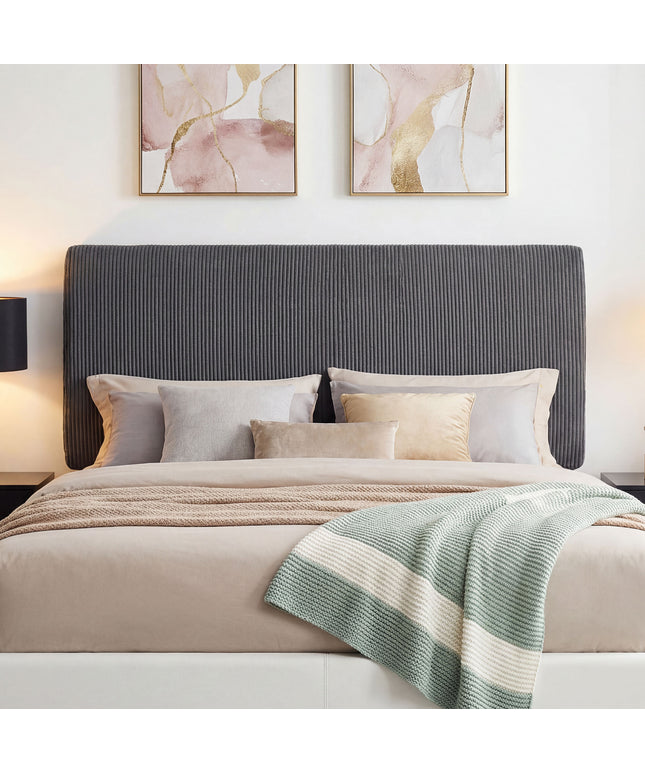 JONPONY Simple Upholstered Headboard for Queen Size Bed, Height Adjustable and Ergonomic Headboard,Easy Assemble, Sturdy and Durable,Grey