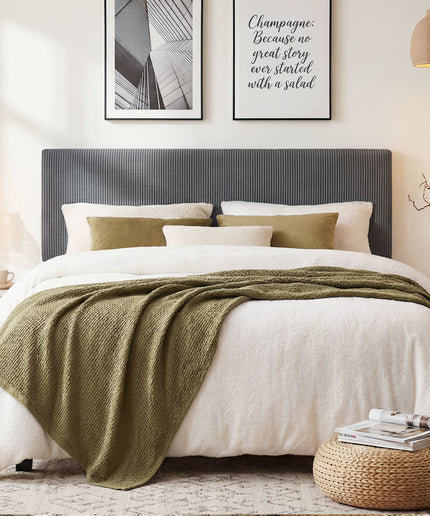 JONPONY Simple Upholstered Headboard for Queen Size Bed, Height Adjustable and Ergonomic Headboard,Easy Assemble, Sturdy and Durable,Grey