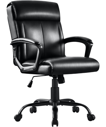 JONPONY Big and Tall Office Chair 300LBS Wide Seat Ergonomic Computer Desk Chair High Back Executive Leather Chair Adjustable Task Chair Lumbar Back Support 8 Hours Heavy Duty Design,Black