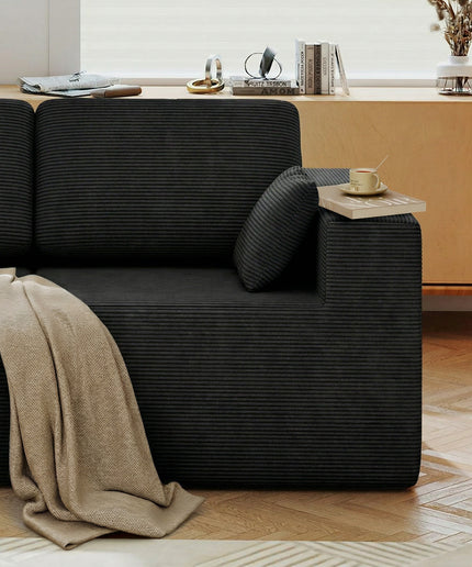 JONPONY L-Shape Sofa Couch,Cloud Sofa Couch No Assembly Boneless Deep Seat Sofa for Living Room