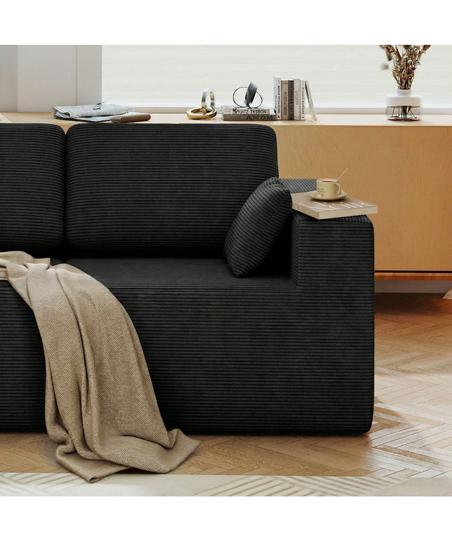 JONPONY L-Shape Sofa Couch,Cloud Sofa Couch No Assembly Boneless Deep Seat Sofa for Living Room