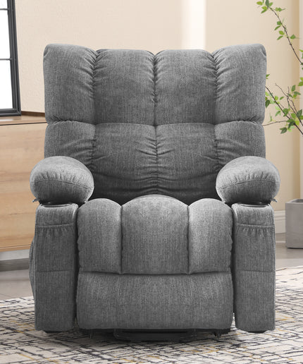 JONPONY Power Lift Recliner Chair Recliners for Elderly with Heat and Massage Recliner Chair for Living Room with Infinite Position and Side Pocket,USB Charge Port,Grey