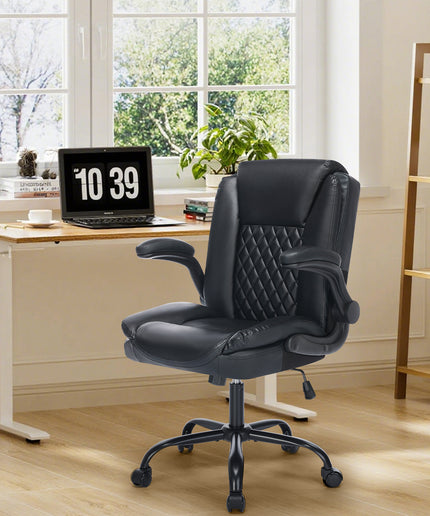 JONPONY Wide Ergonomic Office Chair – 300lbs, High Back Leather, Adjustable Lumbar & Comfortable Desk Chair