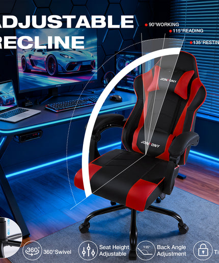 JONPONY Ergonomic Gaming Chairs,Office Chair,High Back Computer Chair,Adjustable 360° Swivel Chair with Headrest and Lumbar Support