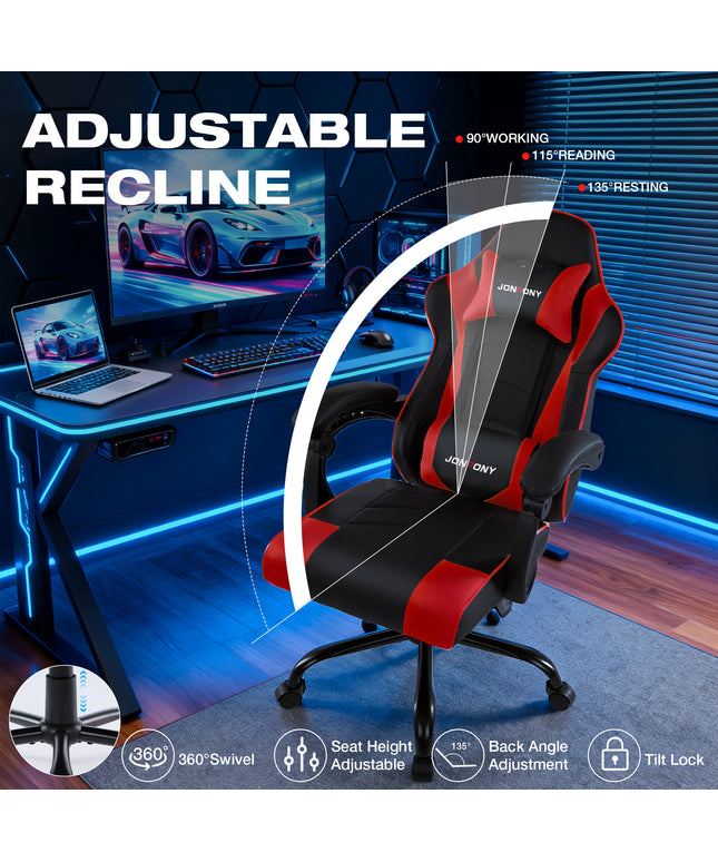 JONPONY Ergonomic Gaming Chairs,Office Chair,High Back Computer Chair,Adjustable 360° Swivel Chair with Headrest and Lumbar Support