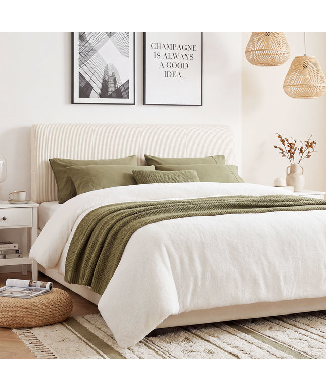 JONPONY Simple Upholstered Headboard for Queen Size Bed, Height Adjustable and Ergonomic Headboard,Easy Assemble, Sturdy and Durable,Grey