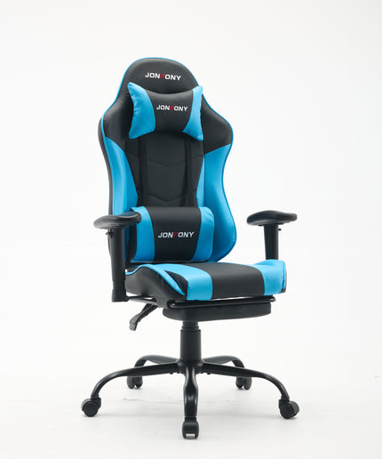JONPONY Big and Tall 500LBS Ergonomic Gaming Chair, Gamer Chair PU Leather with Footrest and Lumbar Support, High Back Office Chair Support 8 Hours Long Sitting, Computer Chair,2D Armrests，Red