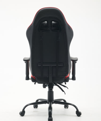 JONPONY Big and Tall 500LBS Ergonomic Gaming Chair, Gamer Chair PU Leather with Footrest and Lumbar Support, High Back Office Chair Support 8 Hours Long Sitting, Computer Chair,2D Armrests，Red