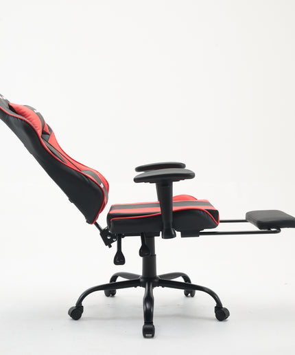 JONPONY Big and Tall 500LBS Ergonomic Gaming Chair, Gamer Chair PU Leather with Footrest and Lumbar Support, High Back Office Chair Support 8 Hours Long Sitting, Computer Chair,2D Armrests，Red