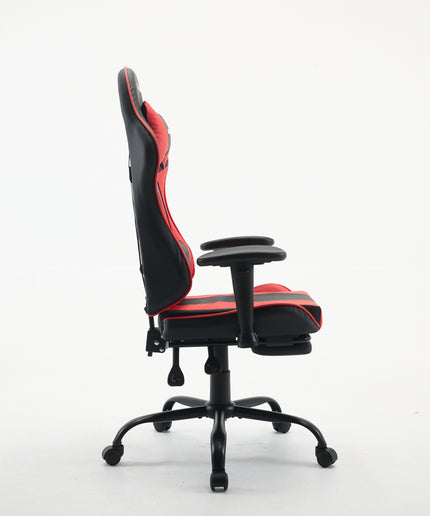 JONPONY Big and Tall 500LBS Ergonomic Gaming Chair, Gamer Chair PU Leather with Footrest and Lumbar Support, High Back Office Chair Support 8 Hours Long Sitting, Computer Chair,2D Armrests，Red