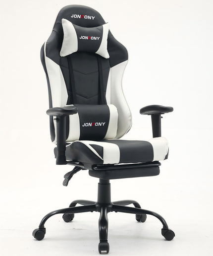 JONPONY Big and Tall 500LBS Ergonomic Gaming Chair, Gamer Chair PU Leather with Footrest and Lumbar Support, High Back Office Chair Support 8 Hours Long Sitting, Computer Chair,2D Armrests，Red