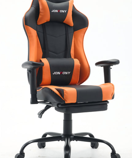 JONPONY Big and Tall 500LBS Ergonomic Gaming Chair, Gamer Chair PU Leather with Footrest and Lumbar Support, High Back Office Chair Support 8 Hours Long Sitting, Computer Chair,2D Armrests，Red