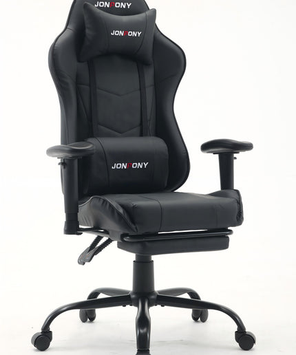 JONPONY Big and Tall 500LBS Ergonomic Gaming Chair, Gamer Chair PU Leather with Footrest and Lumbar Support, High Back Office Chair Support 8 Hours Long Sitting, Computer Chair,2D Armrests，Red