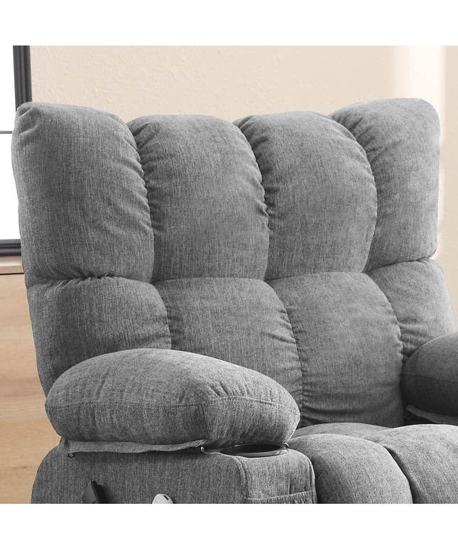 JONPONY Power Lift Recliner Chair for Elderly with Heat and Vibration Massage Recliner Chair with USB Charge Port for Living Room- Infinite Position, Side Pocket,Grey