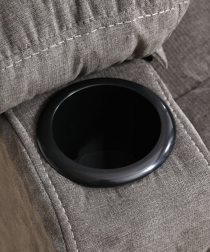 JONPONY Recliner Chair, Swivel Rocker Recliner Chair for Adults, Upholstered Manual Recliner with Side Pockets,Massage Swivel Rocker Recliner Chair for Living Room, Grey