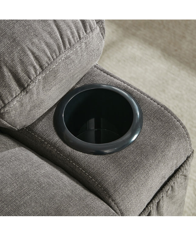 JONPONY Reclining Loveseat with Cup Holders for Living Room 2 Seat Manual Loveseat Recliner with Side Pocket,Grey