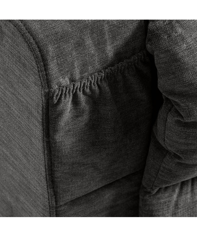 JONPONY Manual Recliner Chair with Heat Therapy and Massage Function, Heavy Duty Reclining Mechanism Massage Chair, Elderly Single Rocker Sofa with Cup Holders for Bedroom Home Theater,Grey