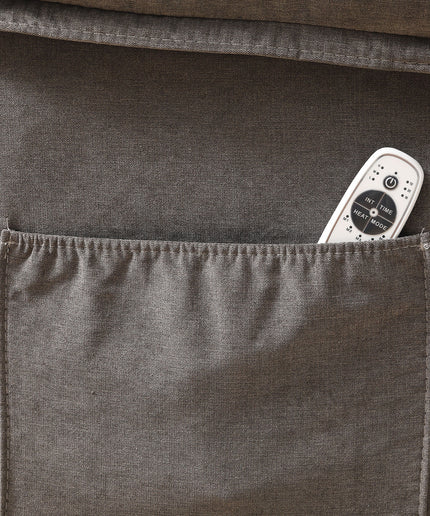 JONPONY Recliner Chair, Swivel Rocker Recliner Chair for Adults, Upholstered Manual Recliner with Side Pockets,Massage Swivel Rocker Recliner Chair for Living Room, Grey