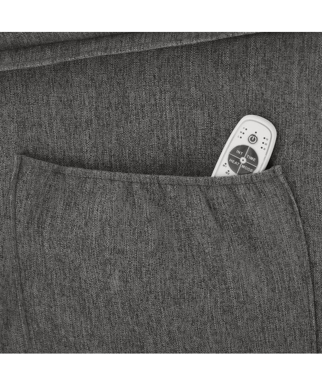 JONPONY Manual Recliner Chair with Heat Therapy and Massage Function, Heavy Duty Reclining Mechanism Massage Chair, Elderly Single Rocker Sofa with Cup Holders for Bedroom Home Theater,Grey