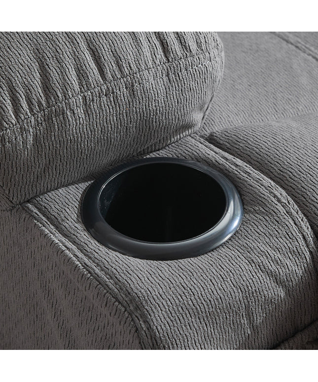 JONPONY Heated Manual Massage Recliner with 360° Swivel Rocker, Comfy Single Sofa with Side Pockets and Cup Holders for Living Room, Bedroom, and Home Theater