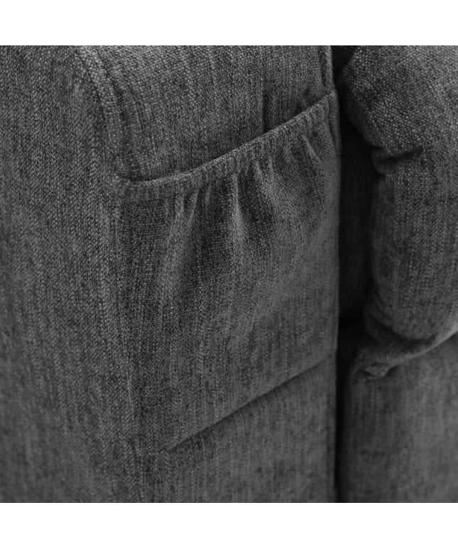 JONPONY Manual Recliner Chair with Heat Therapy and Massage Function, Heavy Duty Reclining Mechanism Massage Chair, Elderly Single Rocker Sofa with Cup Holders for Bedroom Home Theater,Grey