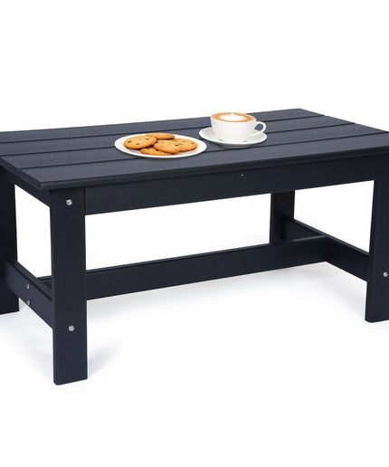 Jonpony Outdoor Coffee Table, Rectangle Patio Coffee Table, All-Weather Side Table for Balcony, Poolside, Deck, Garden, 37.7''L x 20.8''D x 17.7''H