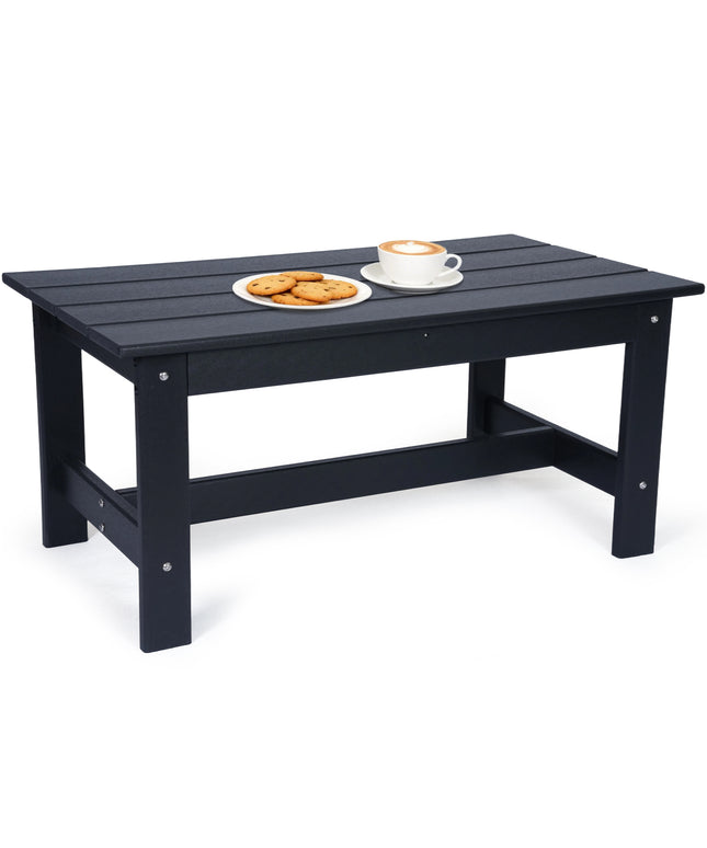 Jonpony Outdoor Coffee Table, Rectangle Patio Coffee Table, All-Weather Side Table for Balcony, Poolside, Deck, Garden, 37.7''L x 20.8''D x 17.7''H