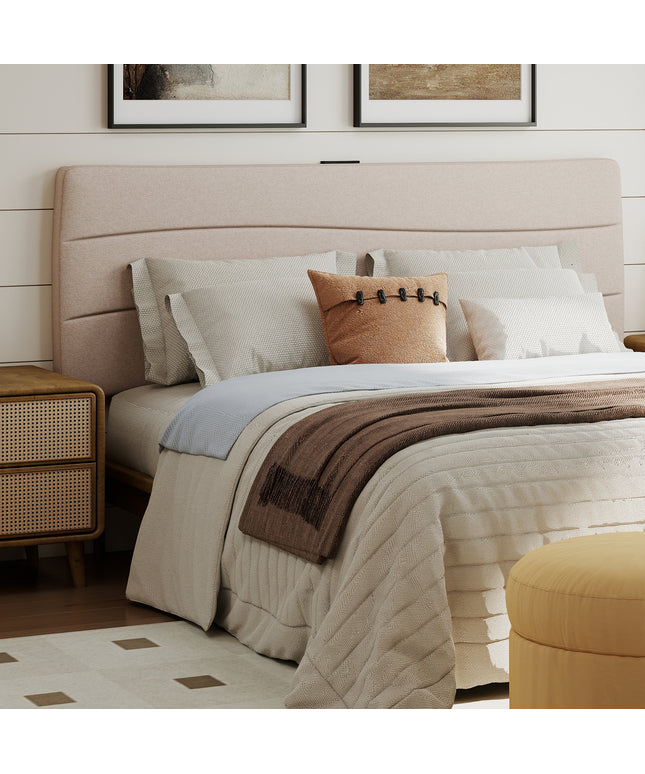 JONPONY Tufted Upholstered Headboard Queen Size, Solid Wood Head Board with Durable Metal Legs, Adjustable Height Bed headboard from 37” to 58” Fabric Headboard in Modern Button Design, Black