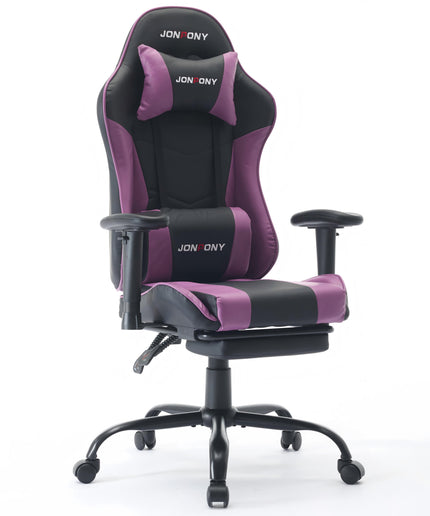 JONPONY Big and Tall 500LBS Ergonomic Gaming Chair, Gamer Chair PU Leather with Footrest and Lumbar Support, High Back Office Chair Support 8 Hours Long Sitting, Computer Chair,2D Armrests，Red