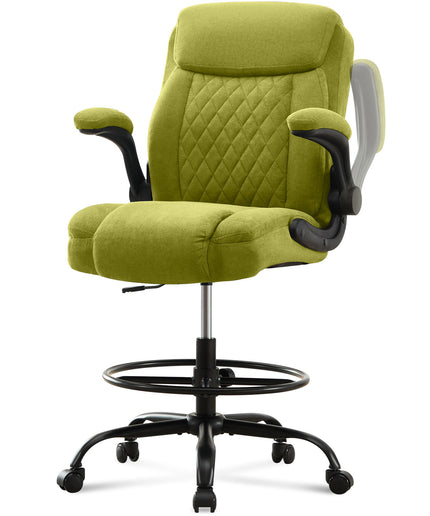 JONPONY Tall Office Chair for Standing Desk, Ergonomic High Office Chair with Adjustable Foot Ring, Flip-Up Armrests, Lumbar Support for Home office ,Dark Gray