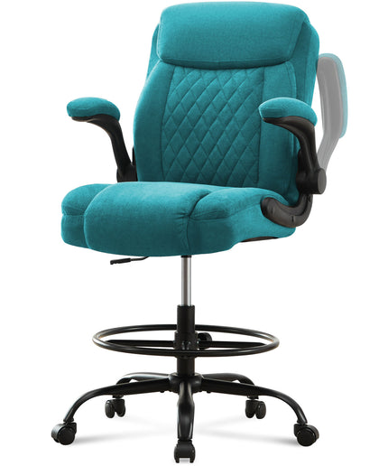 JONPONY Tall Office Chair for Standing Desk, Ergonomic High Office Chair with Adjustable Foot Ring, Flip-Up Armrests, Lumbar Support for Home office ,Dark Gray