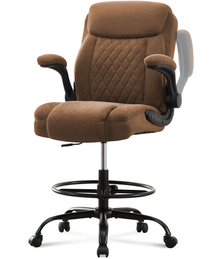 JONPONY Tall Office Chair for Standing Desk, Ergonomic High Office Chair with Adjustable Foot Ring, Flip-Up Armrests, Lumbar Support for Home office ,Dark Gray
