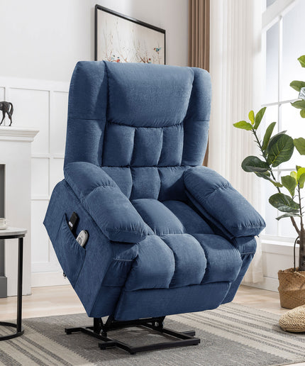 JONPONY Power Lift Recliner Chair for Elderly with Heat and Massage, Lay Flat Assist Recliner with Side Pocket for Living Room，Grey