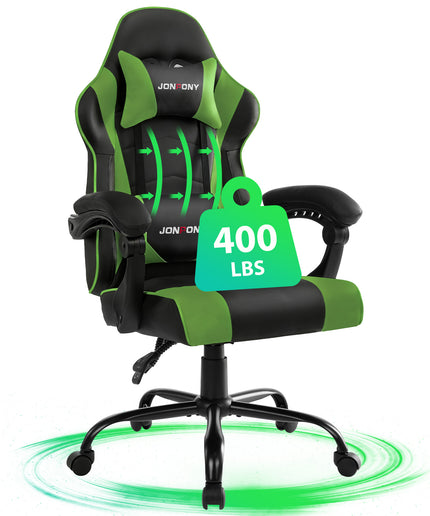 JONPONY Ergonomic Gaming Chairs,Office Chair,High Back Computer Chair,Adjustable 360° Swivel Chair with Headrest and Lumbar Support