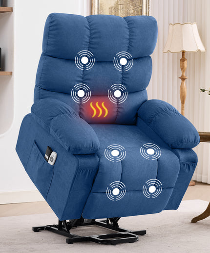 JONPONY Power Lift Recliner Chair Recliners for Elderly with Heat and Massage Recliner Chair for Living Room with Infinite Position and Side Pocket,USB Charge Port,Gray