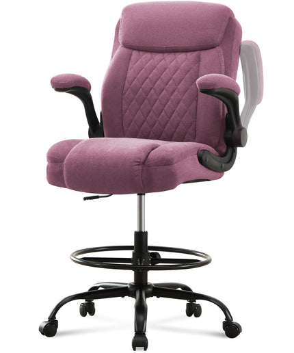 JONPONY Tall Office Chair for Standing Desk, Ergonomic High Office Chair with Adjustable Foot Ring, Flip-Up Armrests, Lumbar Support for Home office ,Dark Gray