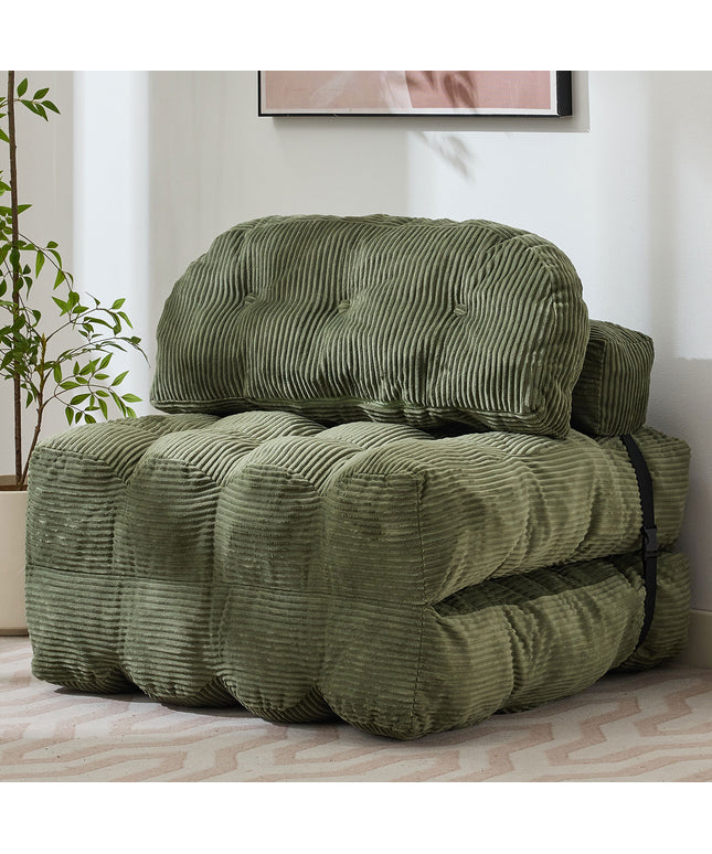 JONPONY Folding Sofa Bed, Convertible Sleeper Chair Couch with Pillow, Foldable Mattress Futon with Back Support, Portable Sleeper Chair Bed Comfort Floor Sofa for Living Room Bedroom, Single, Grey