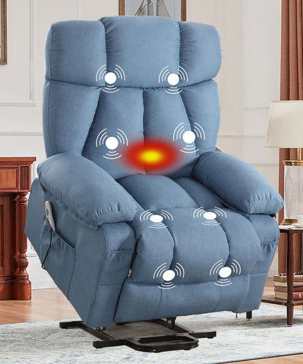 JONPONY Power Lift Recliner Chair Recliners for Elderly with Heat and Massage Recliner Chair for Living Room with Infinite Position and Side Pocket,USB Charge Port,Grey