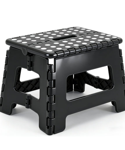 JONPONY Folding Step Stool - 9"Lightweight Step Stool is Sturdy Enough to Support and Safe Enough. Opens Easy with One Flip. Great for Kitchen, Bathroom, Bedroom